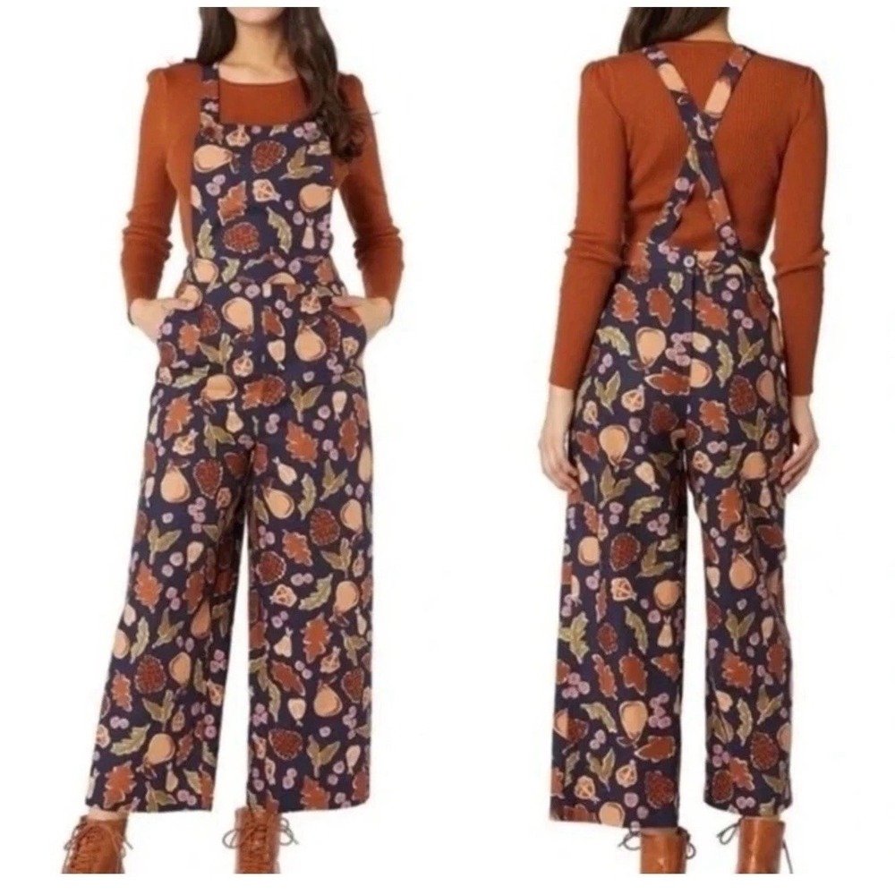ModCloth x Princess Highway Fall Harvest Overalls Linen 16Boho Jumper Wide Leg